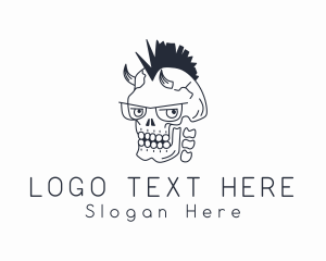 Skate Shop - Punk Evil Skull logo design