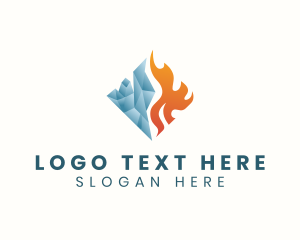 Snow - Fire Ice Cooling logo design