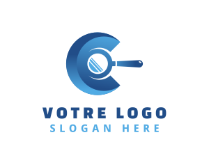 Blue Search Letter C Logo