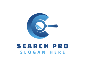 Search - Blue Search Letter C logo design