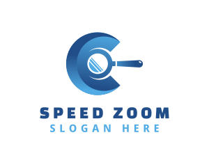 Zoom - Blue Search Letter C logo design