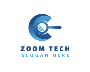 Zoom - Blue Search Letter C logo design