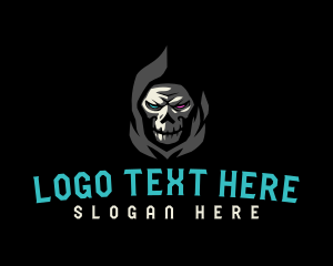 Spooky - Dark Angry Skull logo design