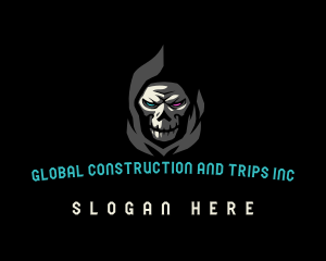 Record Label - Dark Angry Skull logo design
