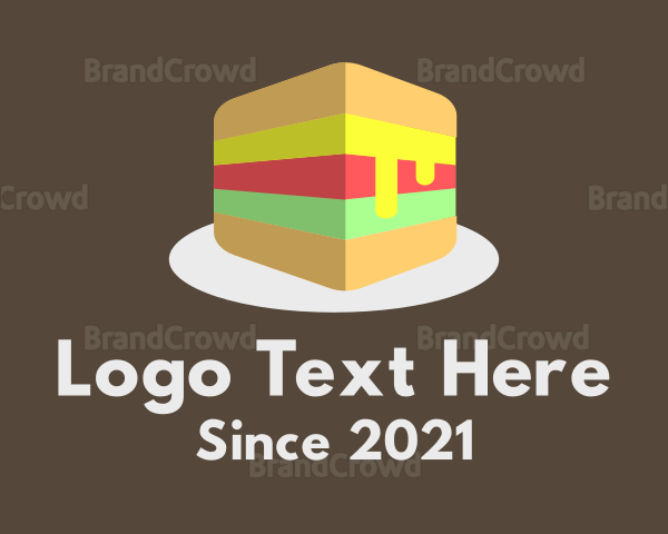 3D Burger Sandwich Logo