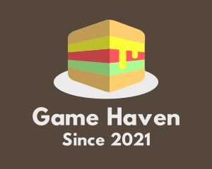Cube - 3D Burger Sandwich logo design