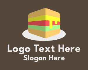 3D Burger Sandwich Logo