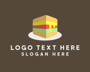 Eatery - 3D Burger Sandwich logo design