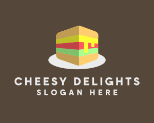 Cheesy - 3D Burger Sandwich logo design