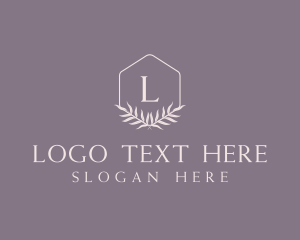 Wreath - Hexagon Leaf Organic logo design