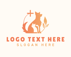 Cross - Dog Cat Veterinary logo design