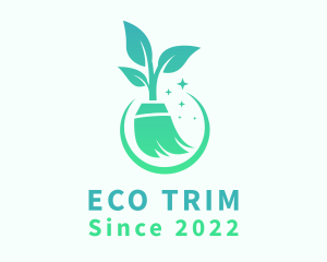 Eco Housekeeping Broom logo design