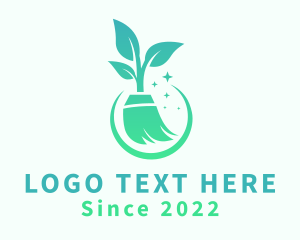 Cleaning - Eco Housekeeping Broom logo design