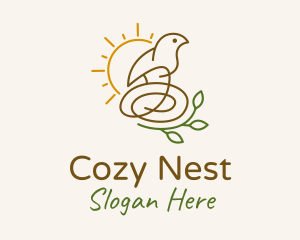 Nest - Sun Bird Nest logo design