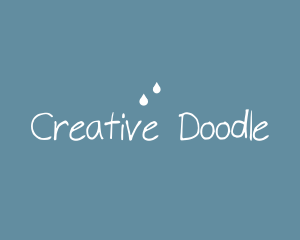 Raindrops Doodle Handwriting logo design