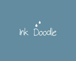 Raindrops Doodle Handwriting logo design