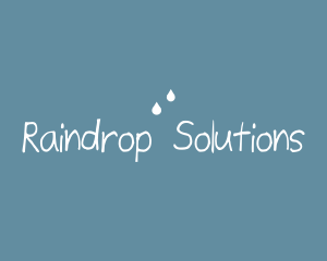 Raindrops Doodle Handwriting logo design