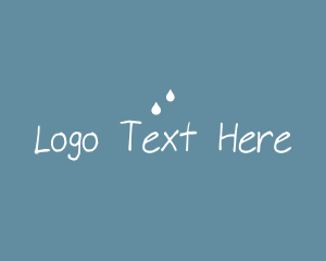 Rain - Raindrops Doodle Handwriting logo design