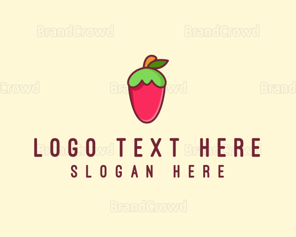 Strawberry Fruit Flavor Logo