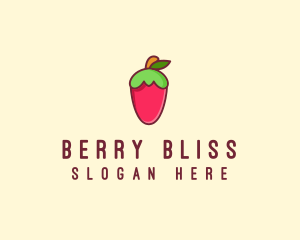 Strawberry Fruit Flavor logo design