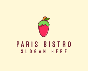 Strawberry Fruit Flavor logo design