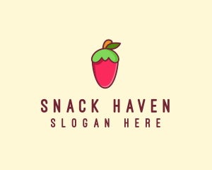 Strawberry Fruit Flavor logo design