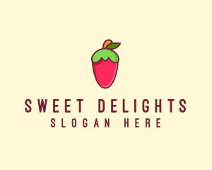 Strawberry Fruit Flavor logo design