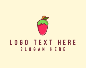 Strawberry Fruit Flavor Logo