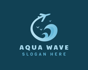 Wave Airplane Travel logo design