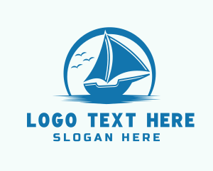 Fishing - Ocean Boat Sailing logo design