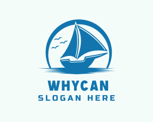 Ocean Boat Sailing Logo