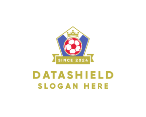 Orange Shield - Sport Soccer Ball logo design