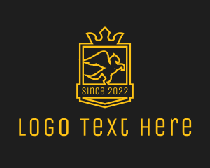 Joust - Golden Royal Pegasus Crest logo design
