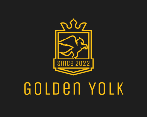 Golden Royal Pegasus Crest logo design