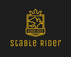 Horseman - Golden Royal Pegasus Crest logo design