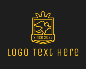 Horseman - Golden Royal Pegasus Crest logo design