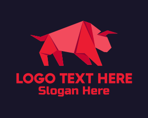 Bison - Red Bull Origami logo design