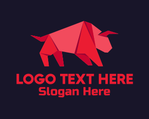 Animal - Red Bull Origami logo design