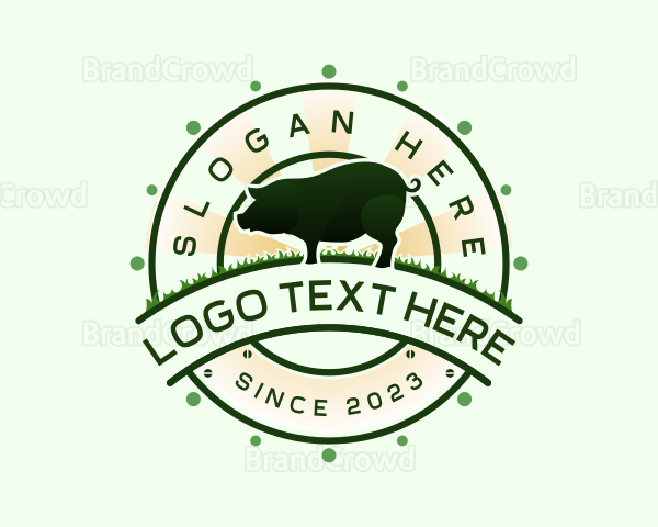 Pig Swine Farm Logo