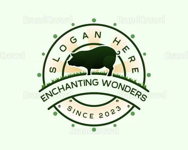 Pig Swine Farm Logo