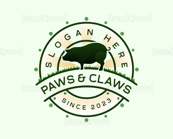 Pig Swine Farm Logo