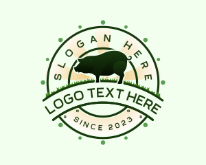 Meat - Pig Swine Farm logo design