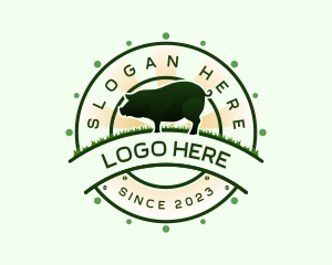 Farmer - Pig Swine Farm logo design