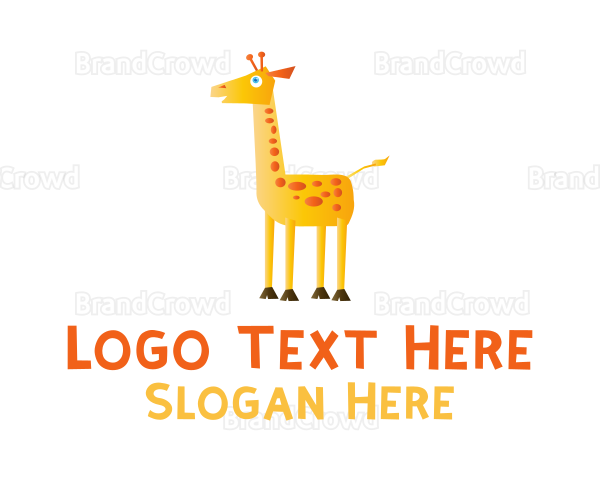 Cute Cartoon Giraffe Logo