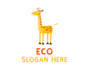 Animal - Cute Cartoon Giraffe logo design