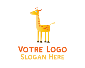 Cartoon - Cute Cartoon Giraffe logo design