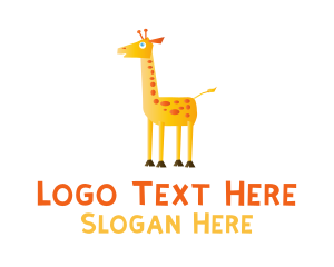 Animal Sanctuary - Cute Cartoon Giraffe logo design