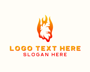 Meat - Flame Chicken Grill logo design