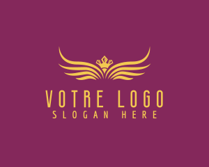 Luxurious - Regal Crown Gold Wings logo design