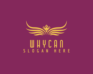 High End - Regal Crown Gold Wings logo design